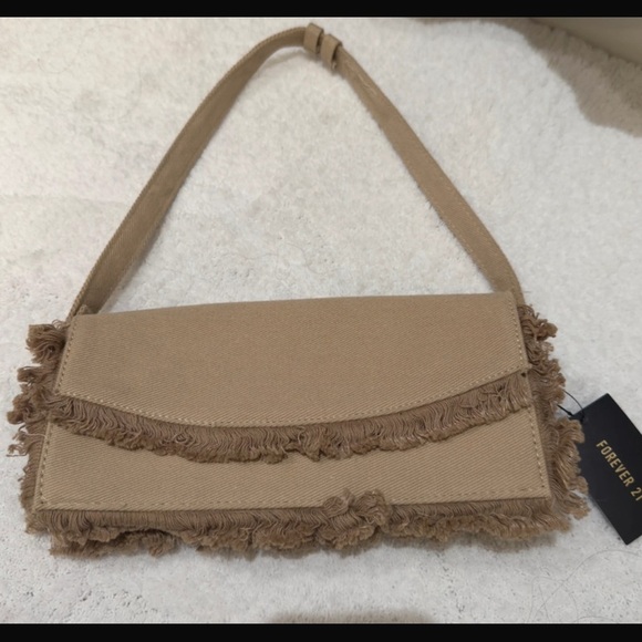 Forever 21 Beige Fringe Shoulder Bag - Picture 2 of 4